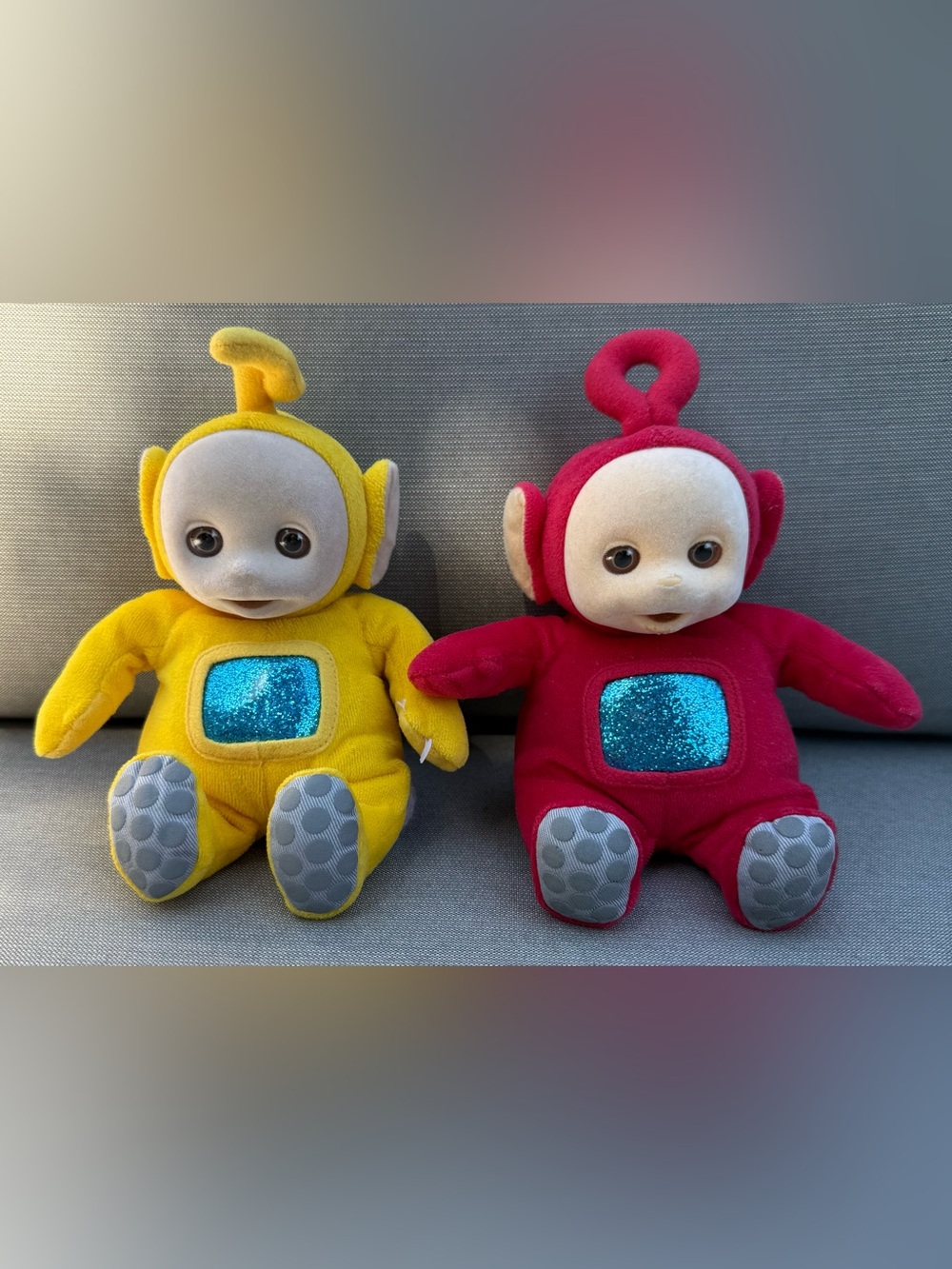 Vintage 1998 Teletubbies Glitter Belly Plush Set - Laa-Laa & Po